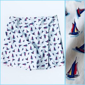 Talbots Skort Sailboat Print Size 6 Cotton